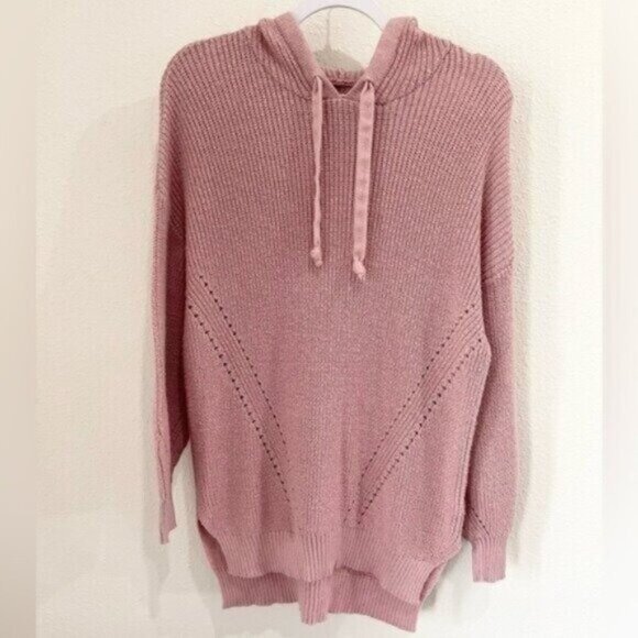 AEO Oversized Pink Hooded Sweater Athleisure Lounge Camping Soft - Picture 1 of 5
